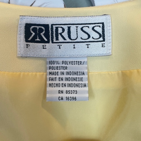 Russ Petite Lemon Yellow Size 12 Tie at Back V Neck - Picture 3 of 8